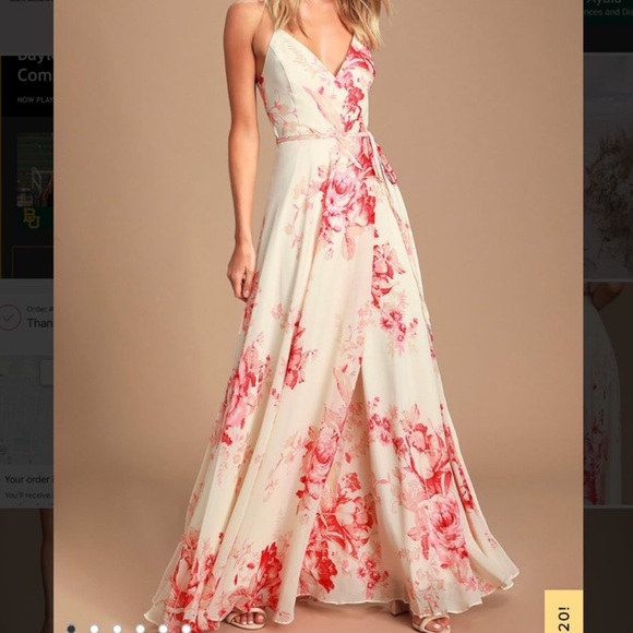 Lulus Dresses & Skirts - Lulu’s Floral Wrap Dress with silk lining